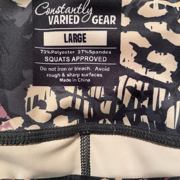 Constantly Varied Gear Women's Leggings - Pink and Yellow "Untamed" Size Large - Picture 3 of 4